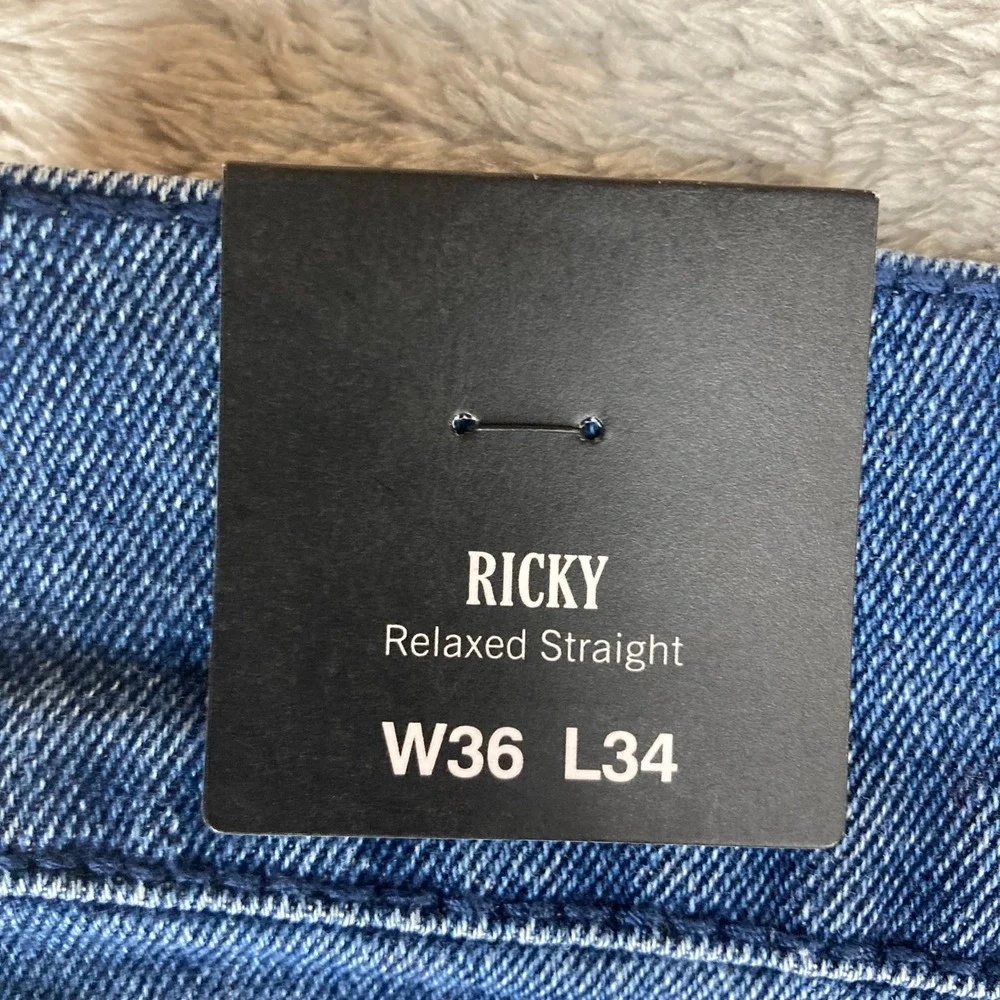 True Religion Men Ricky‎ Relaxed Straight Jeans Medium Harmonious Wash Size 36